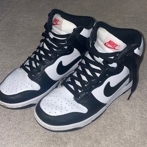 Nike Dunk High Top Sneakers - Black and White